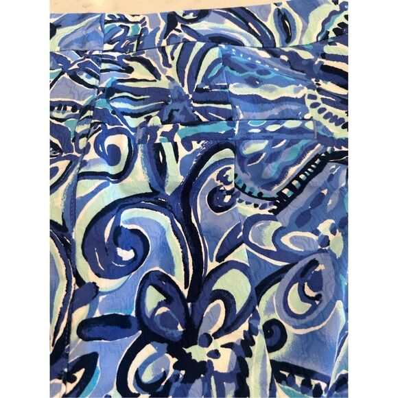 Lilly Pulitzer iris blue Zanzibar Zoo Kelly cropped ankle pants size 10 - Picture 5 of 8
